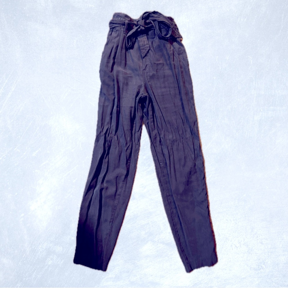Dark Eggplant High Waisted Belted Ankle Pant Size Small